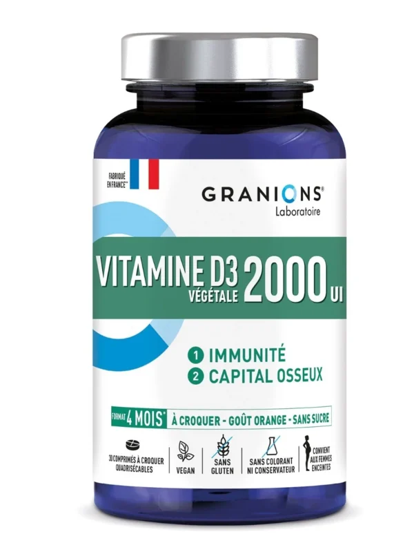 Vitamin D3 2000 IU - 30 chewable tablets